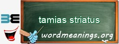 WordMeaning blackboard for tamias striatus